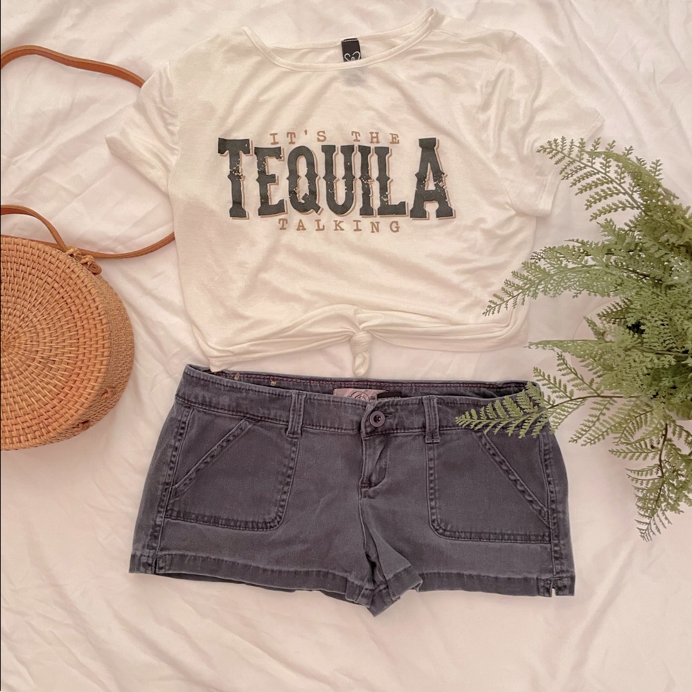 Blue low rise shorts